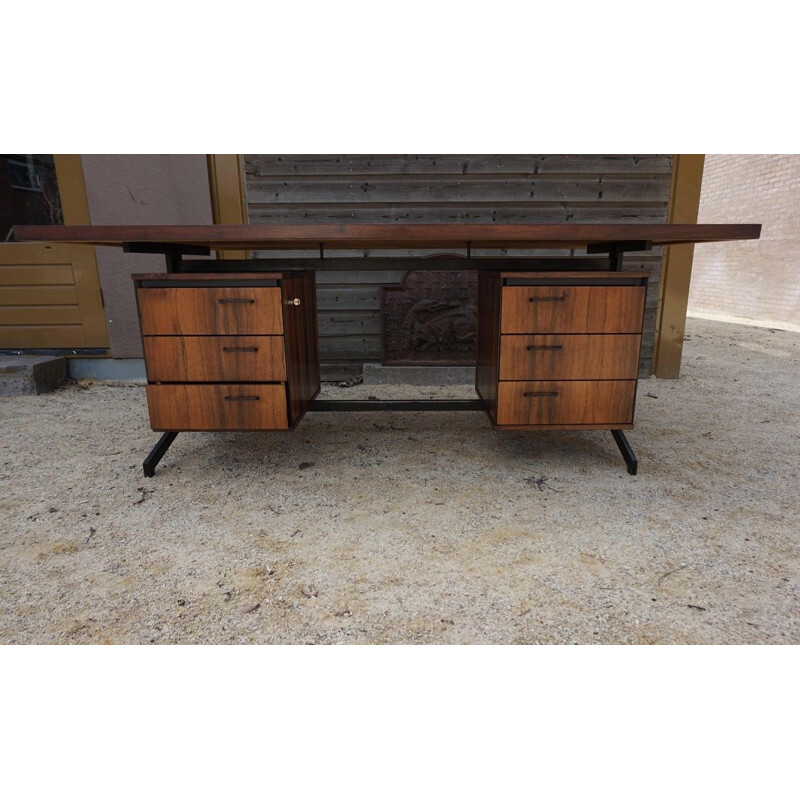 Dutch vintage rosewood executive desk by Friso Kramer and Coen de Vries for Eeka, 1960s