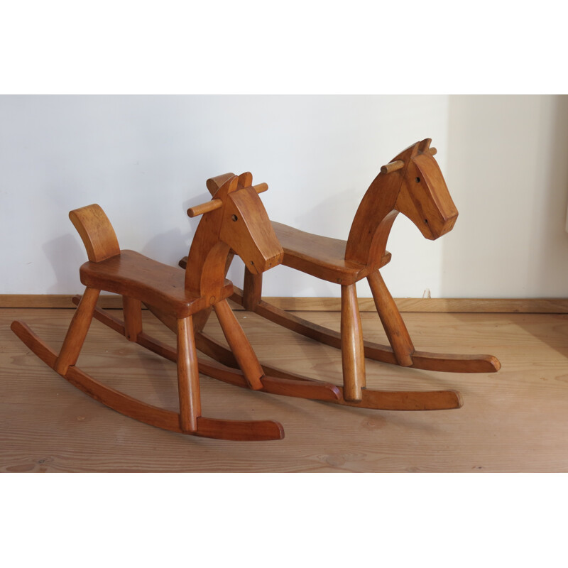 Mid century rocking horse in beech, Kay BOJENSEN - 1950s