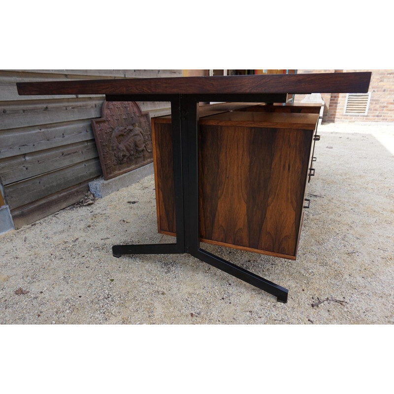 Dutch vintage rosewood executive desk by Friso Kramer and Coen de Vries for Eeka, 1960s