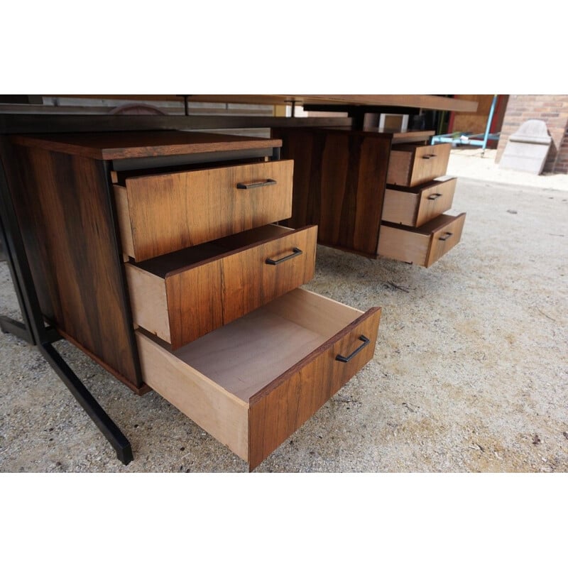 Dutch vintage rosewood executive desk by Friso Kramer and Coen de Vries for Eeka, 1960s