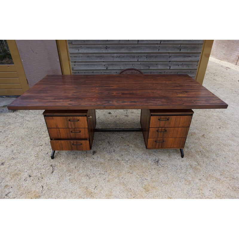 Dutch vintage rosewood executive desk by Friso Kramer and Coen de Vries for Eeka, 1960s