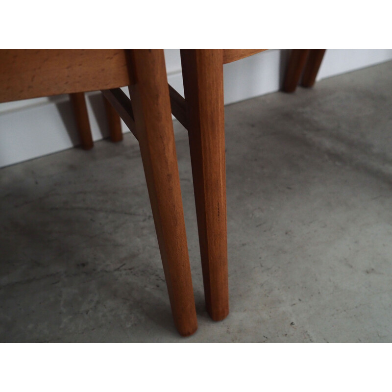 Set of 6 vintage beechwood chairs, Denmark 1970s