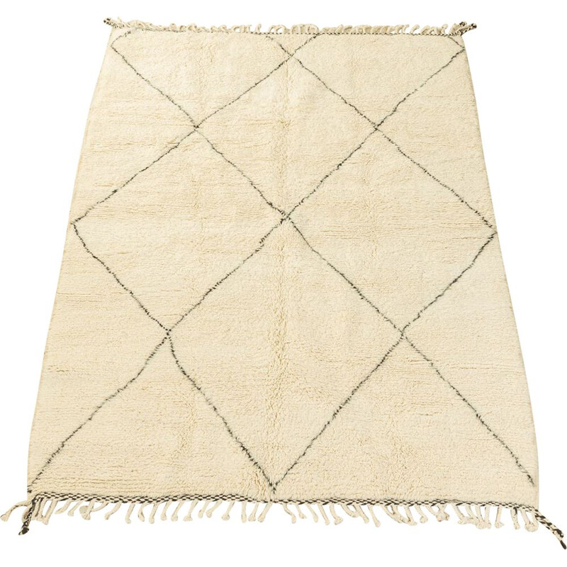 Vintage Boho Beni wool Berber rug, Morocco