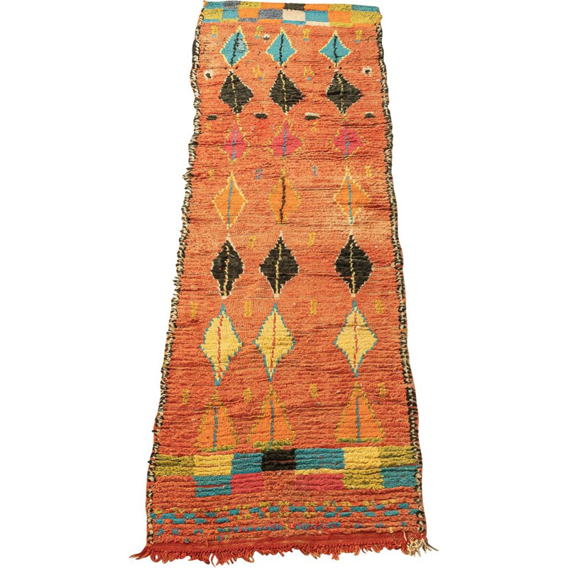 Vintage Berber carpet azilal in wool, Morocco