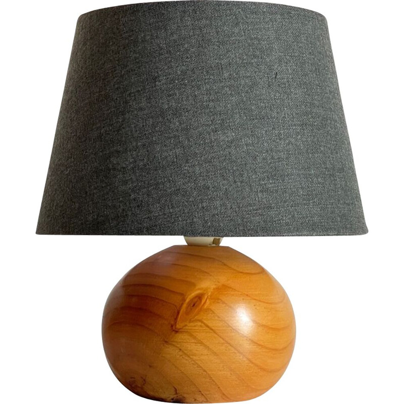 Vintage wooden ball lamp, 1980