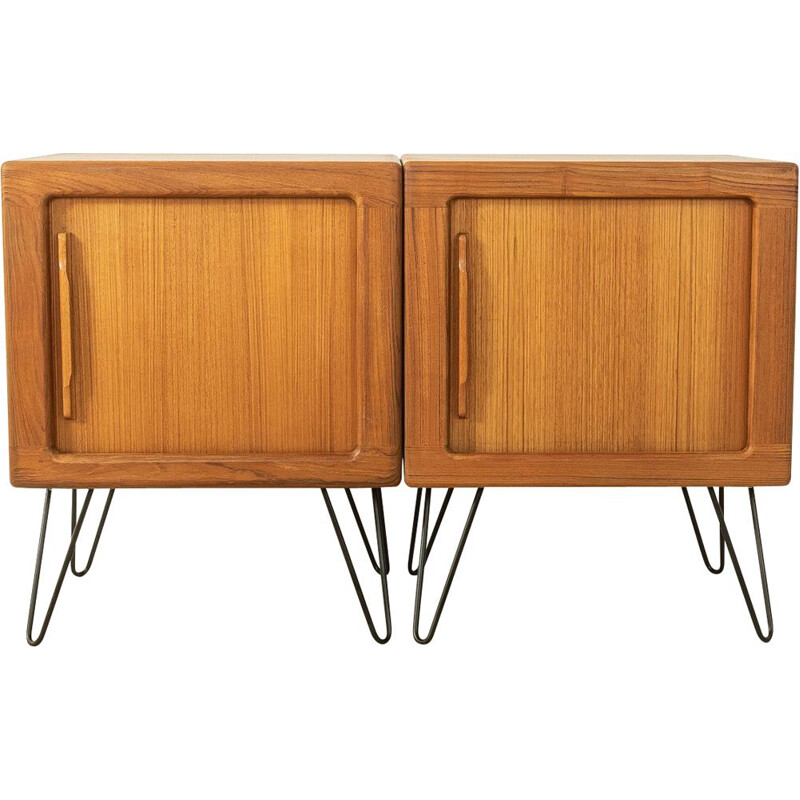 Vintage teak chest of drawers with sliding door, Denmark 1960