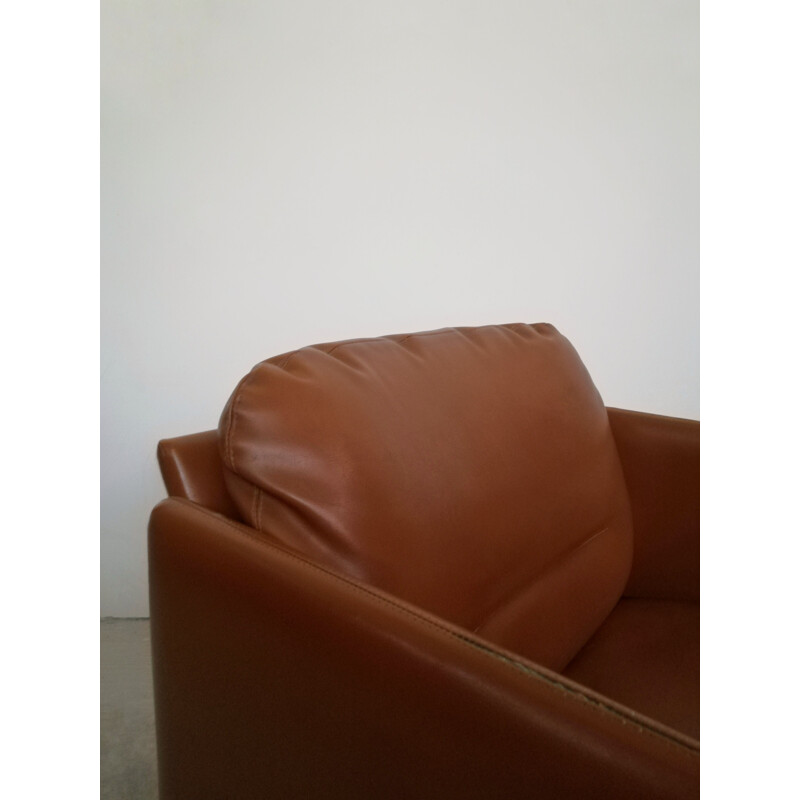 talian vintage leather Springtime series armchair by Marco Zanuso for Arflex, 1960s