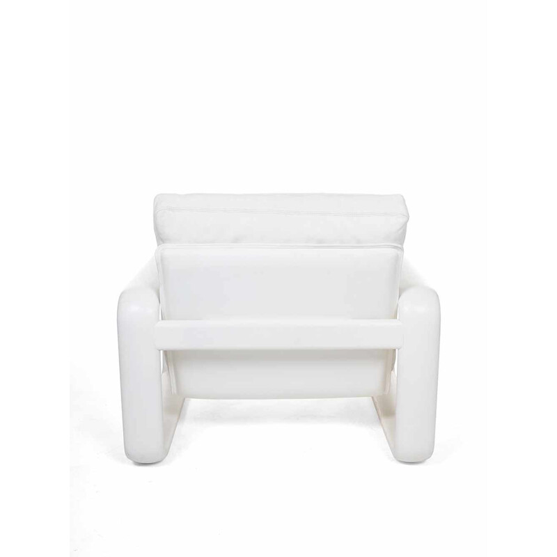 Vintage white leather armchair Hombre series by Burkhard Vogtherr for Rosenthal, 1974