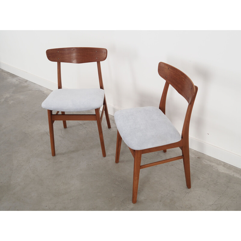 Pair of vintage beechwood chairs, Denmark 1960s