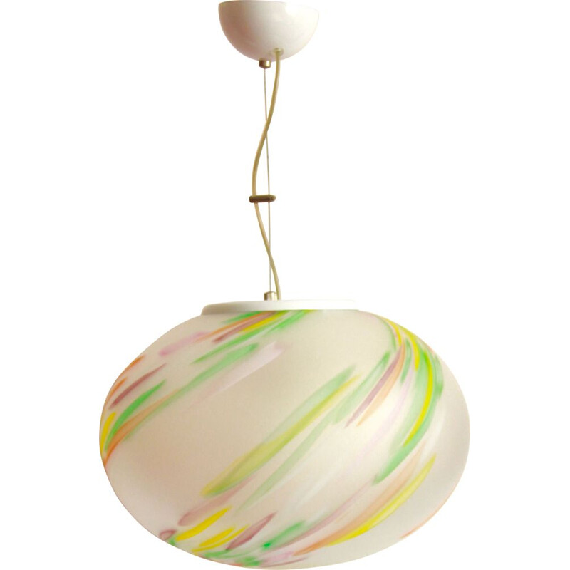 Vintage Primavera hanglamp in pastel Murano glas, Italië 1970