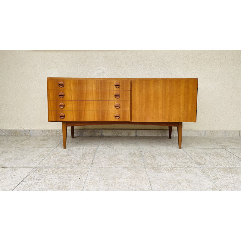 Enfilade scandinave minimaliste vintage en teck, 1960