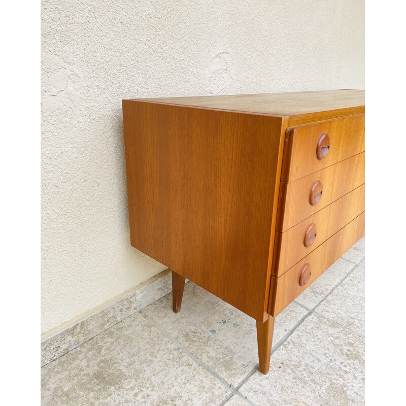 Enfilade scandinave minimaliste vintage en teck, 1960