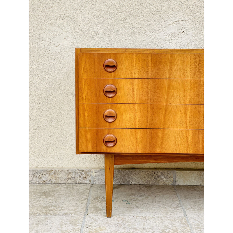 Enfilade scandinave minimaliste vintage en teck, 1960