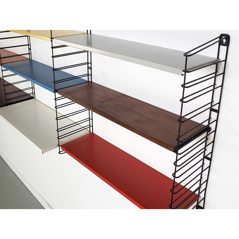 Vintage modular colorful Tomado wall system by A. Dekker