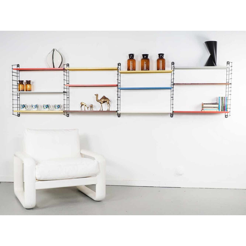 Vintage modular colorful Tomado wall system by A. Dekker