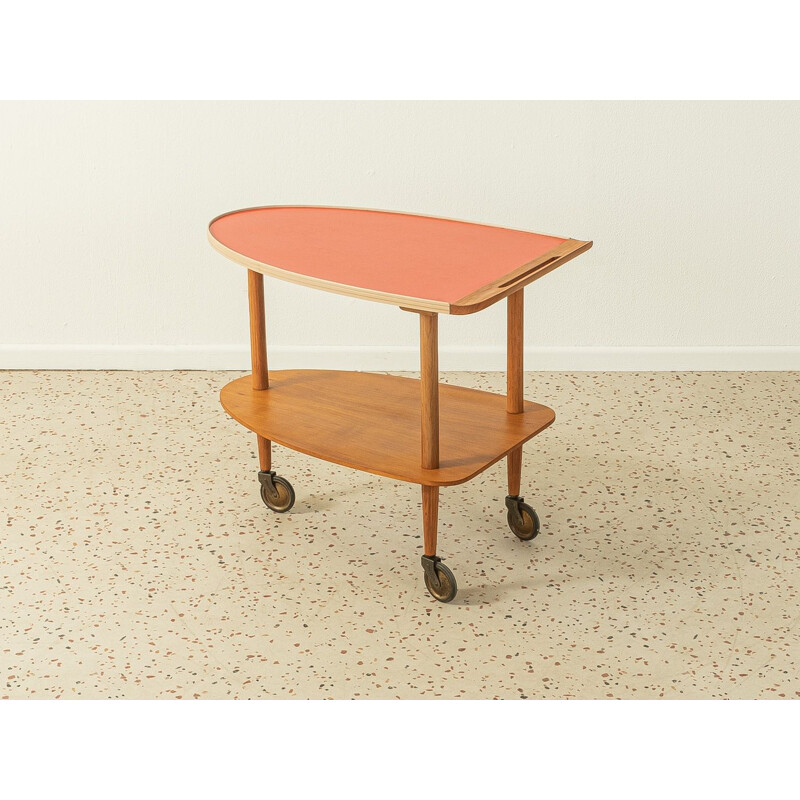 Vintage ash wood serving cart, 1950