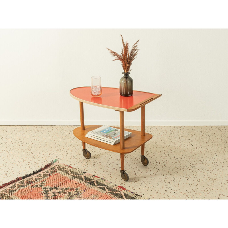 Vintage ash wood serving cart, 1950