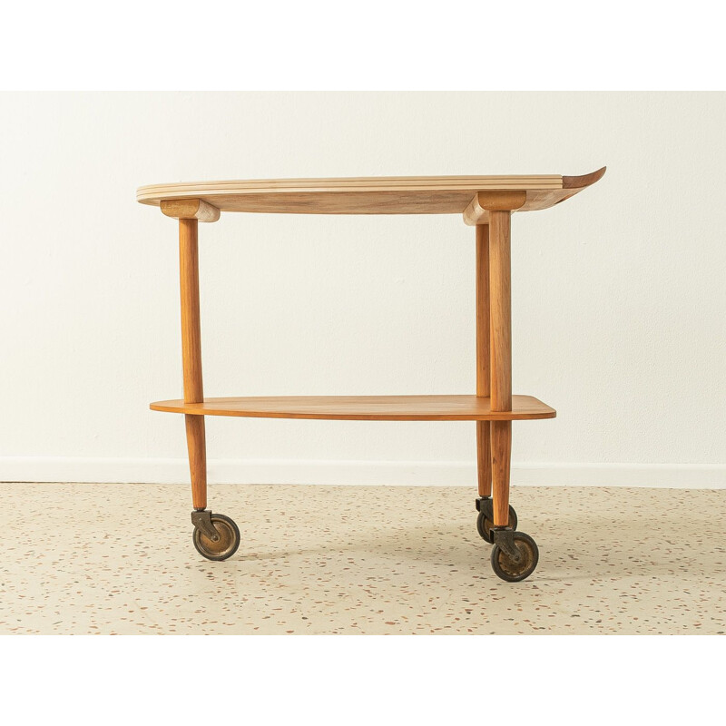 Vintage ash wood serving cart, 1950