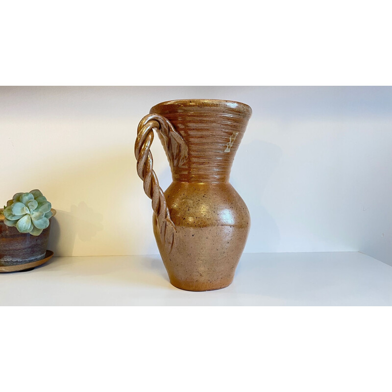 Vintage glazed stoneware pitcher