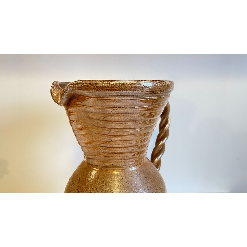 Vintage glazed stoneware pitcher