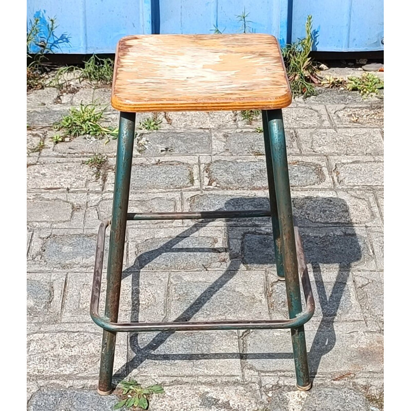 Vintage high stool in wood