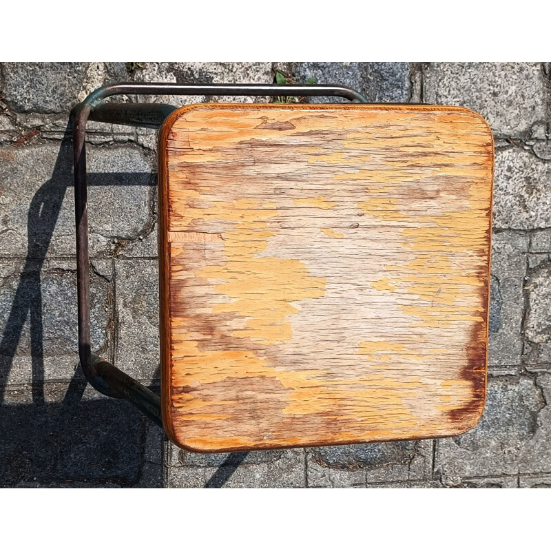 Vintage-Hochhocker aus Holz