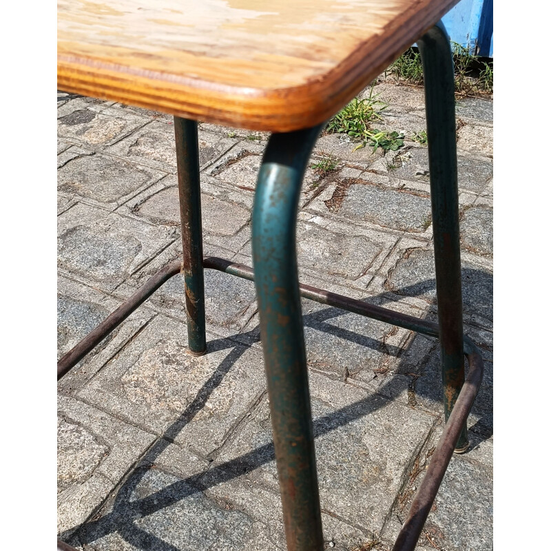 Tabouret haut vintage en bois