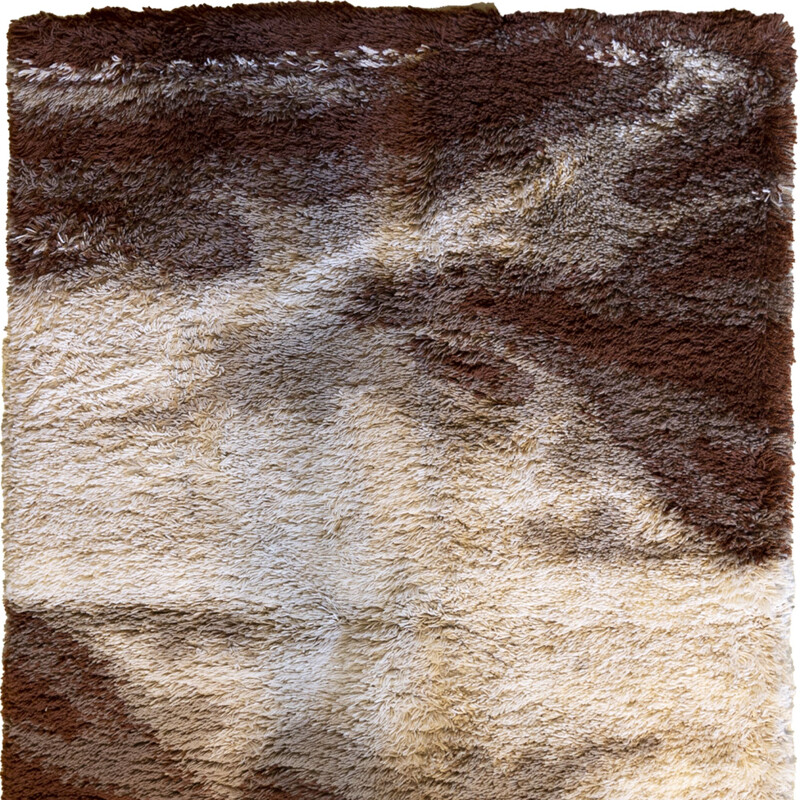 Vintage brown Space Age rug