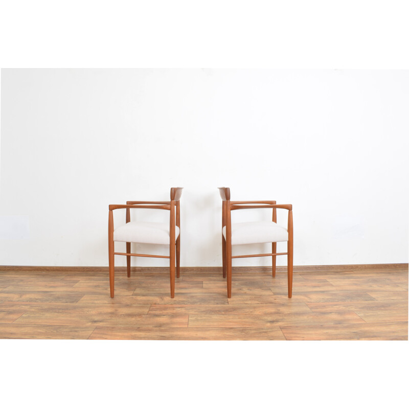 Paar vintage teakhouten fauteuils van Henry W. Klein voor Bramin, Denemarken 1960