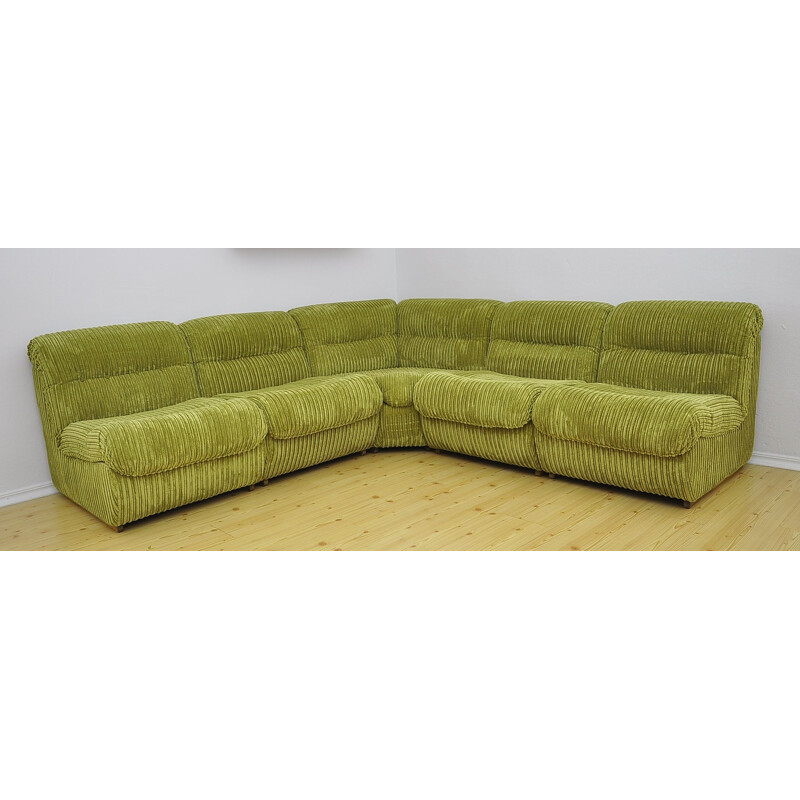 Mid century curduroy modular sofa, 1970s