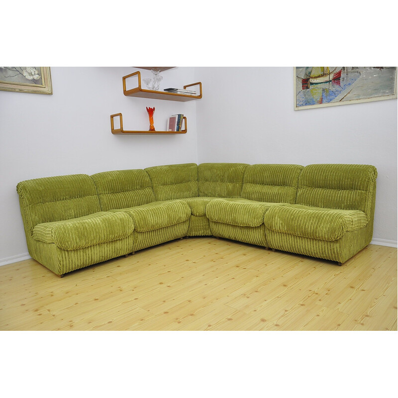 Mid century curduroy modular sofa, 1970s