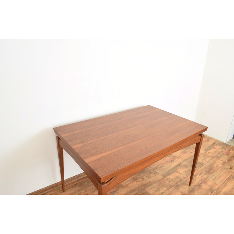Mid-century German teak & walnut extendable dining table by Hohnert, 1960s