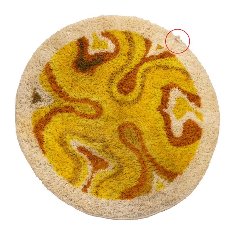 Vintage yellow Desso "Amoebe" rug