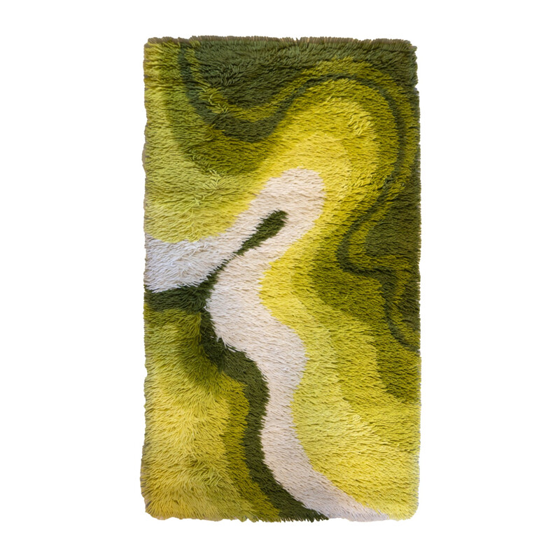 Space age vintage amoebisch groen tapijt