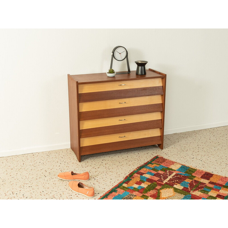 Vintage chest of drawers in birchwood & macoré veneer, Germany 1950s