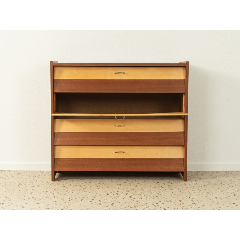 Vintage chest of drawers in birchwood & macoré veneer, Germany 1950s