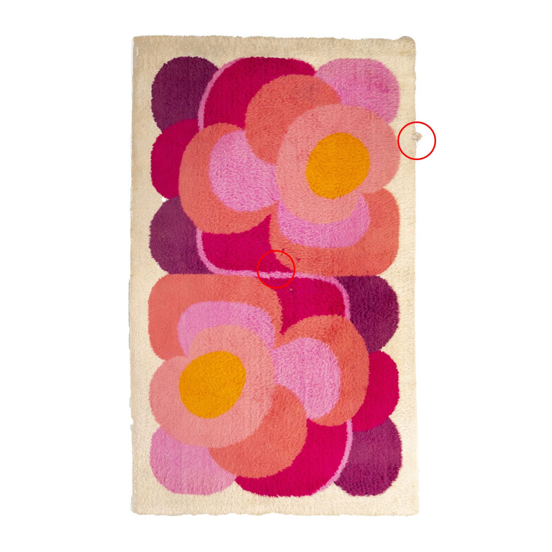 Vintage pink flower Desso rug