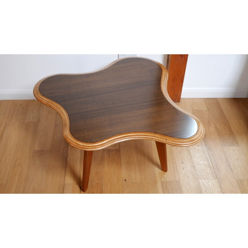 Morris "Cloud" coffee table in walnut and birch, Neil MORRIS - 1940s