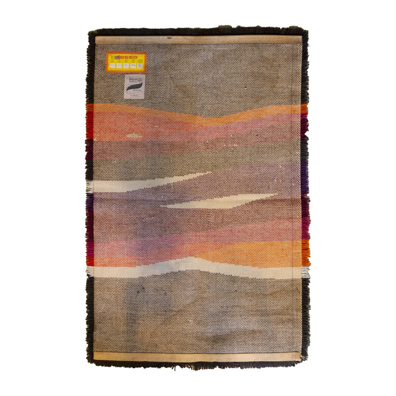 Vintage brown and rainbow Desso rug