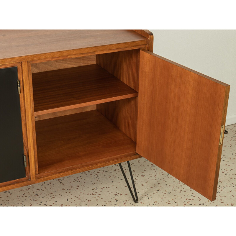 Vintage walnut sideboard with doors in black, Germany 1950s