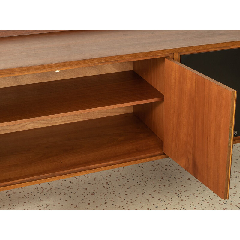 Vintage walnut sideboard with doors in black, Germany 1950s