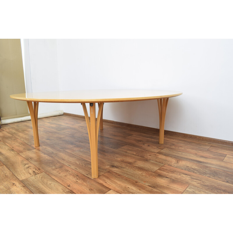 Mesa de centro vintage de madera de Bruno Mathsson para Fritz Hansen, 1985