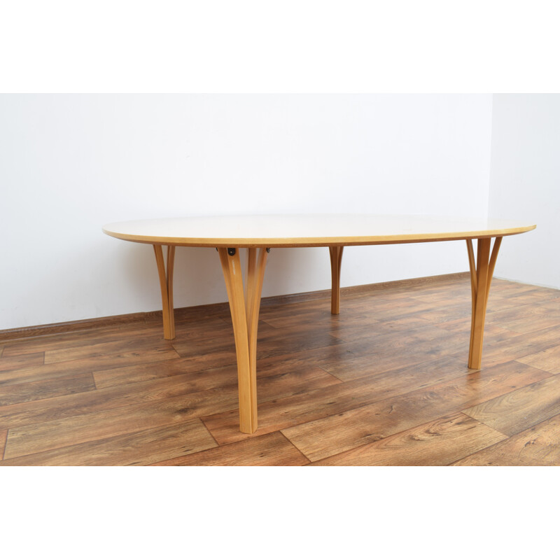 Vintage wooden coffee table by Bruno Mathsson for Fritz Hansen, 1985