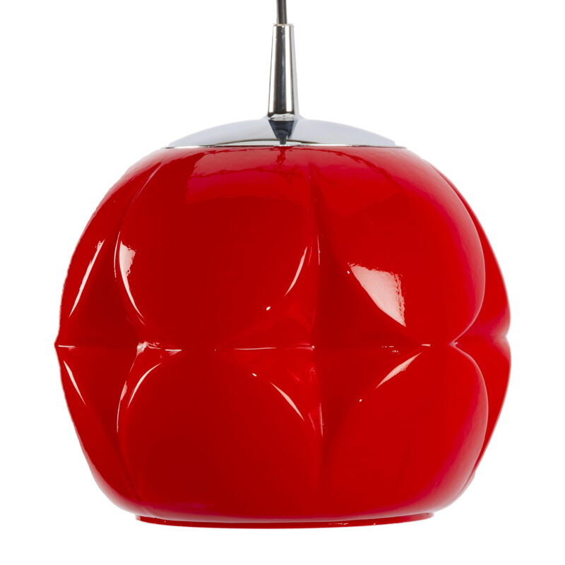 Vintage red Peil & Putzler pendant lamp