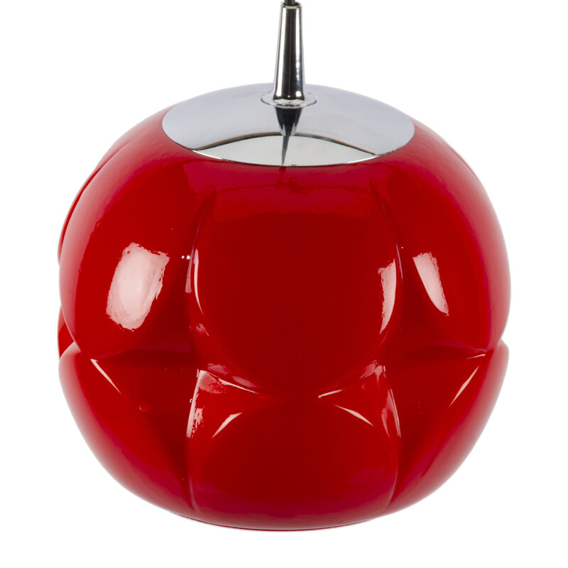 Vintage red Peil & Putzler pendant lamp
