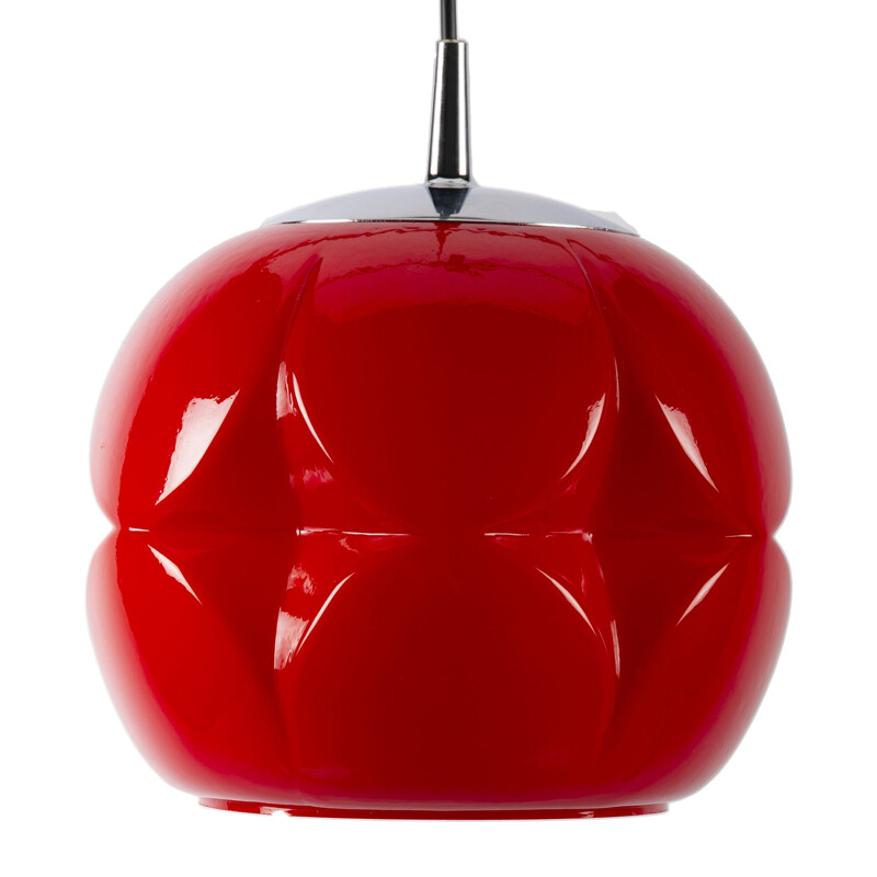 Vintage red Peil & Putzler pendant lamp