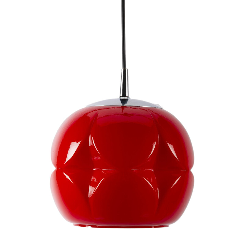 Vintage red Peil & Putzler pendant lamp