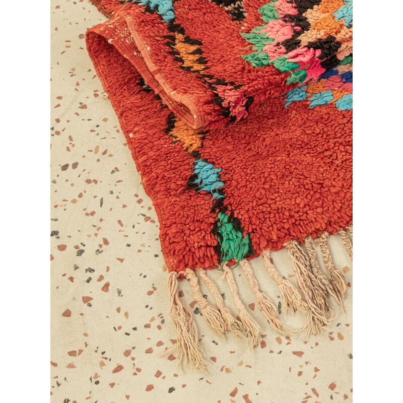 Tapete de lã de boujad berbere Vintage, Marrocos