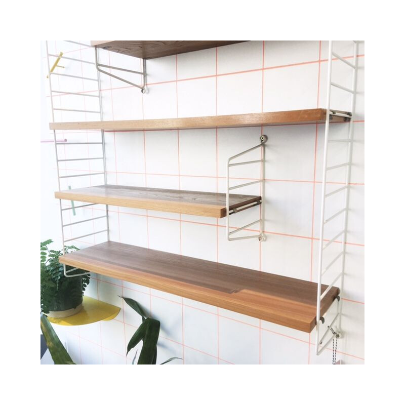 Vintage wall unit with shelves by Kajsa and Nils strinning for String, Sweden 1960