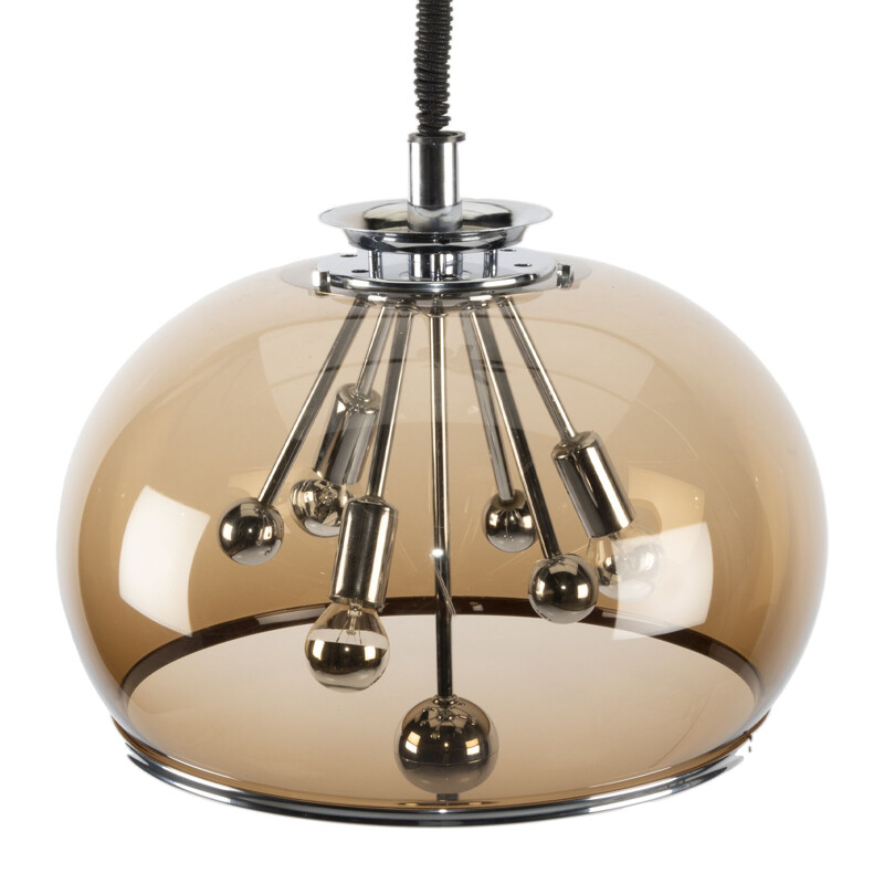 Vintage brown acrylic Sputnik Raak pendant lamp